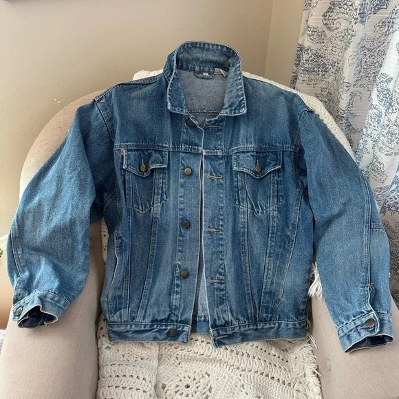 Vintage 80s denim jean jacket, Large - Picture 1 of 9